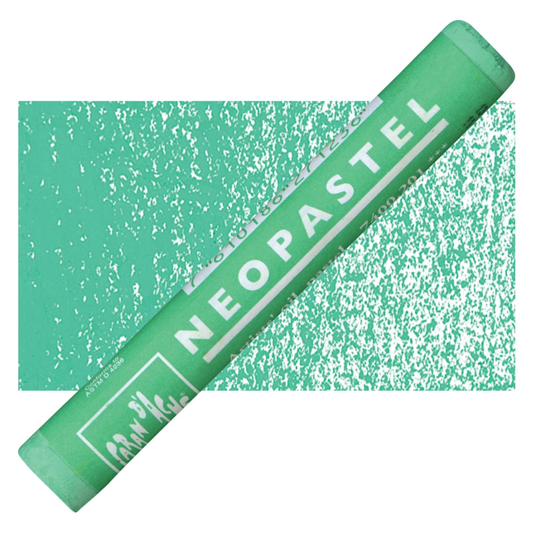 Open in modal - Caran d'Ache Neopastel - Veronese Green pastel and swatch