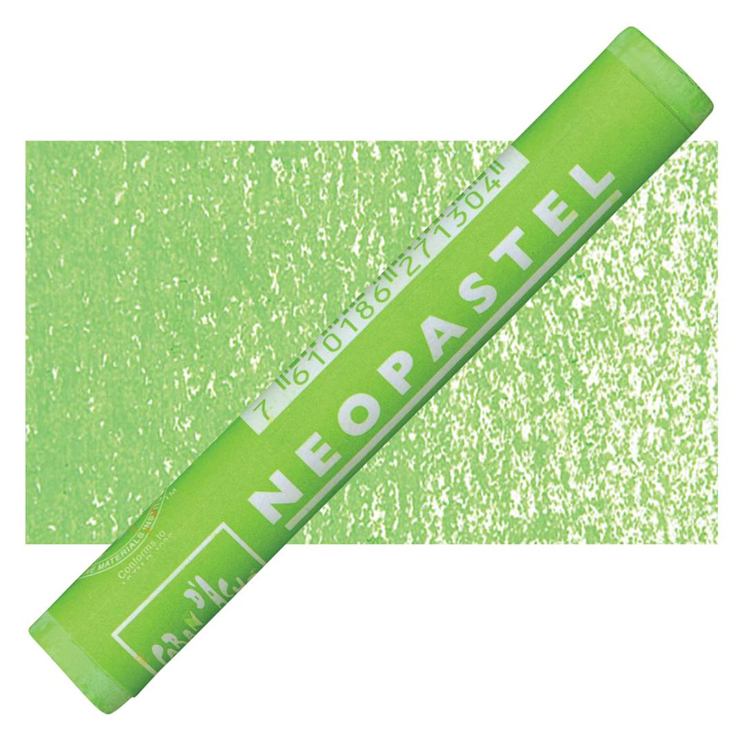 Open in modal - Caran d'Ache Neopastel - Yellow Green pastel and swatch