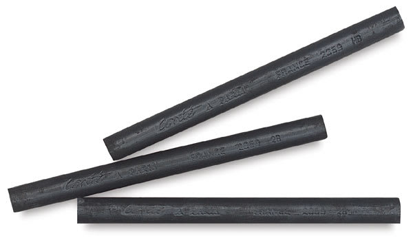 Open in modal - Conté Compressed Charcoal - 3 sticks shown loose
