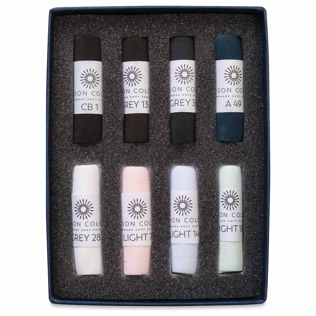 Open in modal - Unison Handmade Pastels - Contrast Colors, Set of 8, Full Stick (set contents)