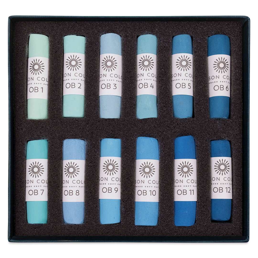 Open in modal - Unison Handmade Pastels - Ocean Blue Colors, Set of 12 (set contents)