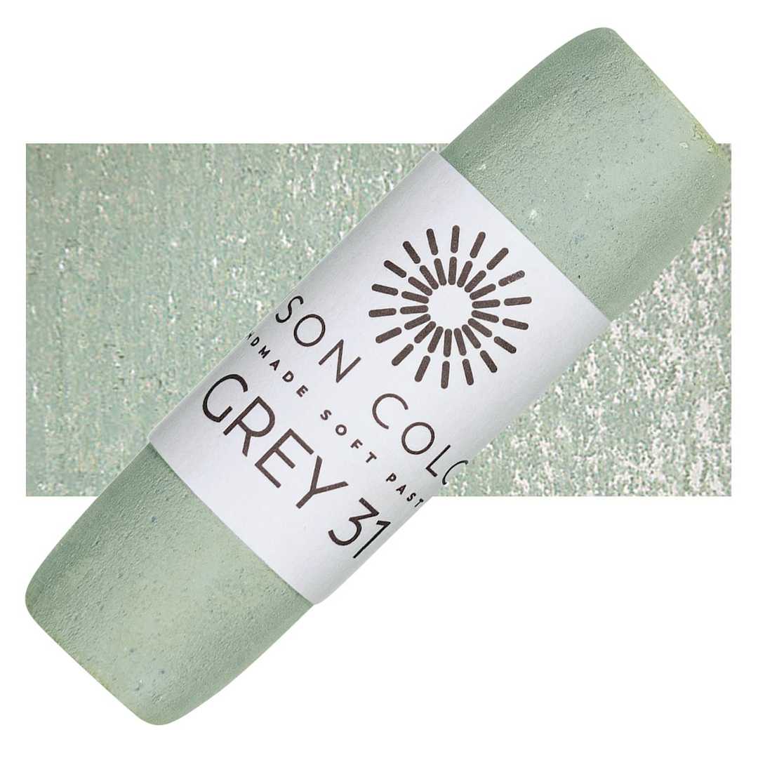 Open in modal - Unison Handmade Pastel - Grey 31, swatch and pastel