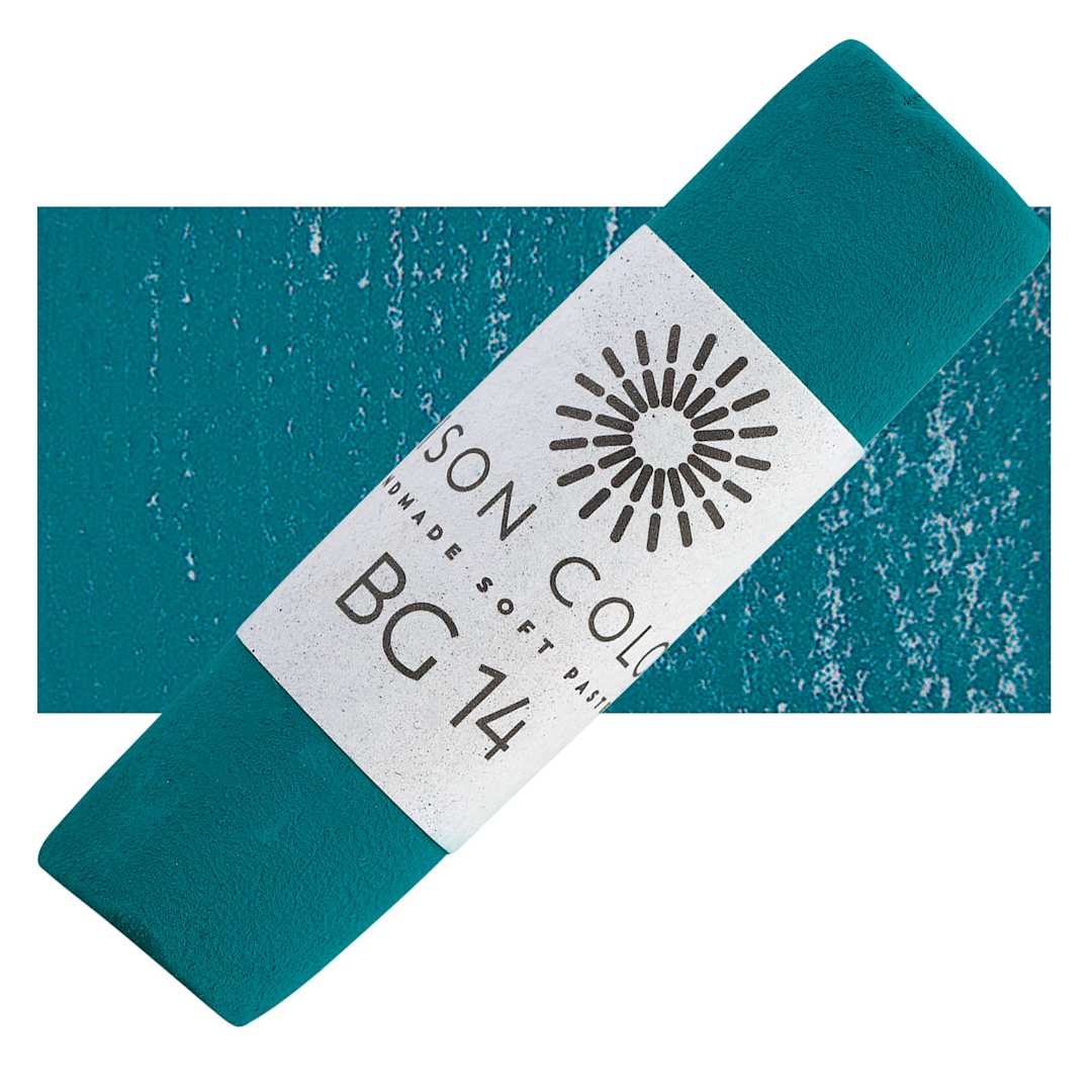 Open in modal - Unison Handmade Pastel - Blue Green 14 pastel and swatch