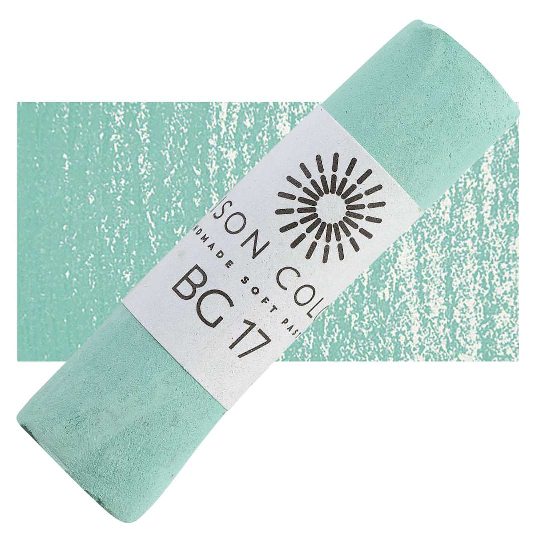 Open in modal - Unison Handmade Pastel - Blue Green 17 pastel and swatch