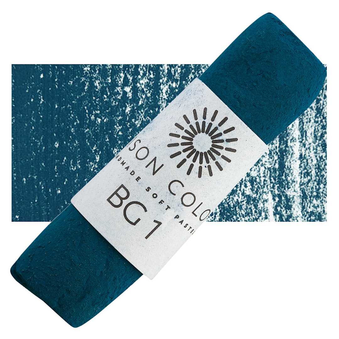 Open in modal - Unison Handmade Pastel - Blue Green 1 pastel and swatch