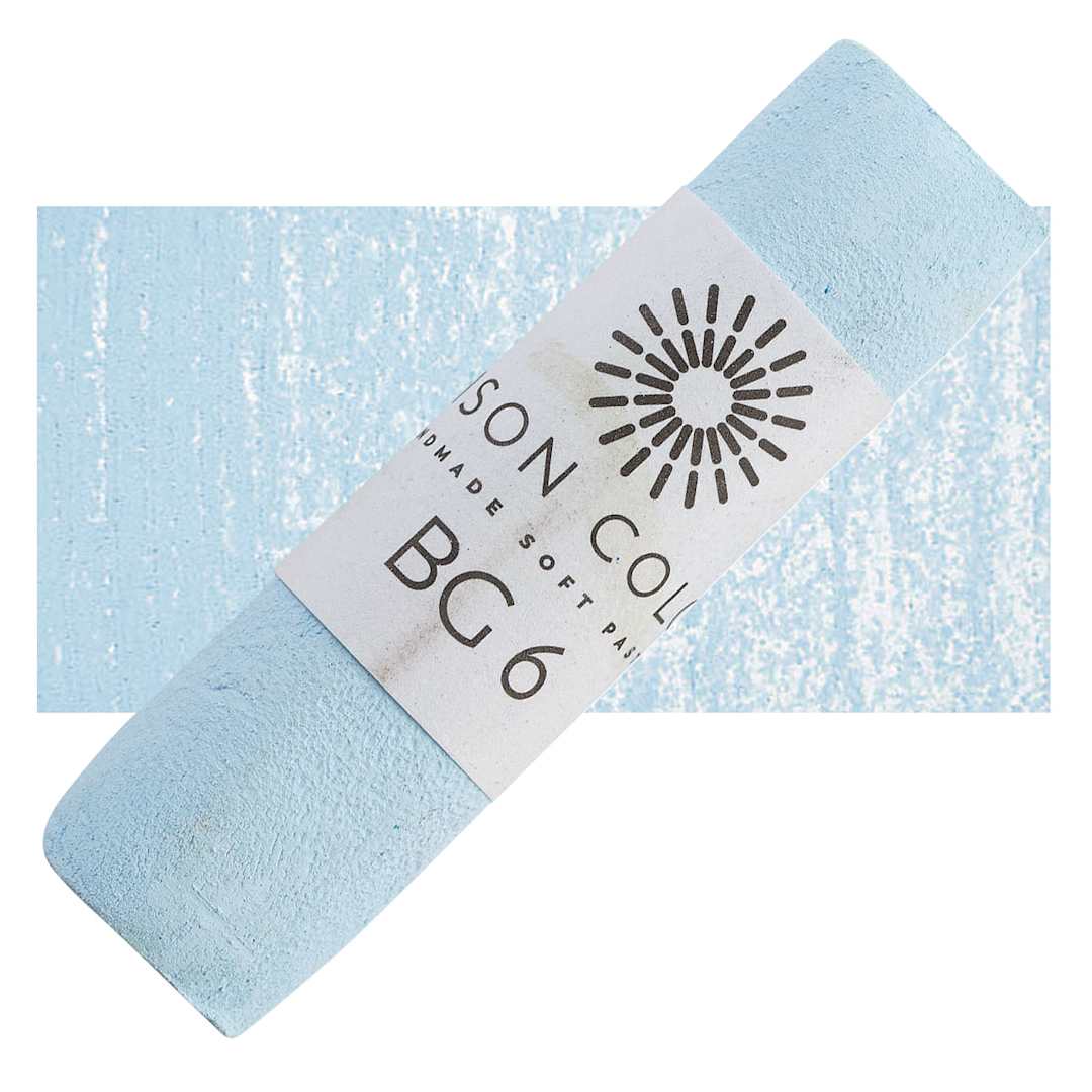 Open in modal - Unison Handmade Pastel - Blue Green 6 pastel and swatch