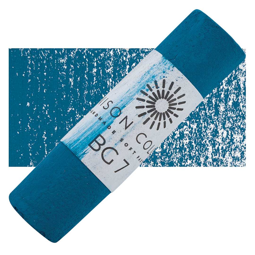 Open in modal - Unison Handmade Pastel - Blue Green 7 pastel and swatch