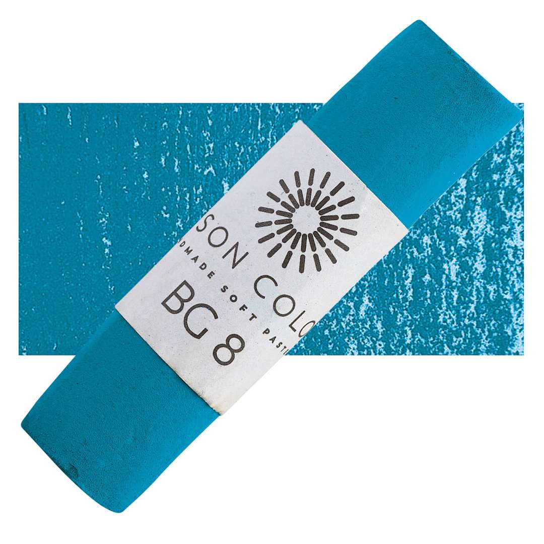 Open in modal - Unison Handmade Pastel - Blue Green 8 pastel and swatch