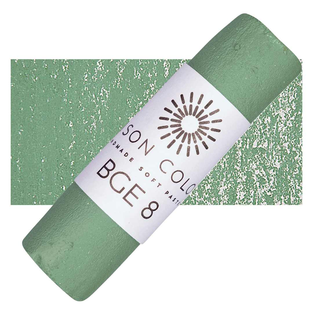 Open in modal - Unison Handmade Pastel - Blue Green Earth 8 pastel and swatch