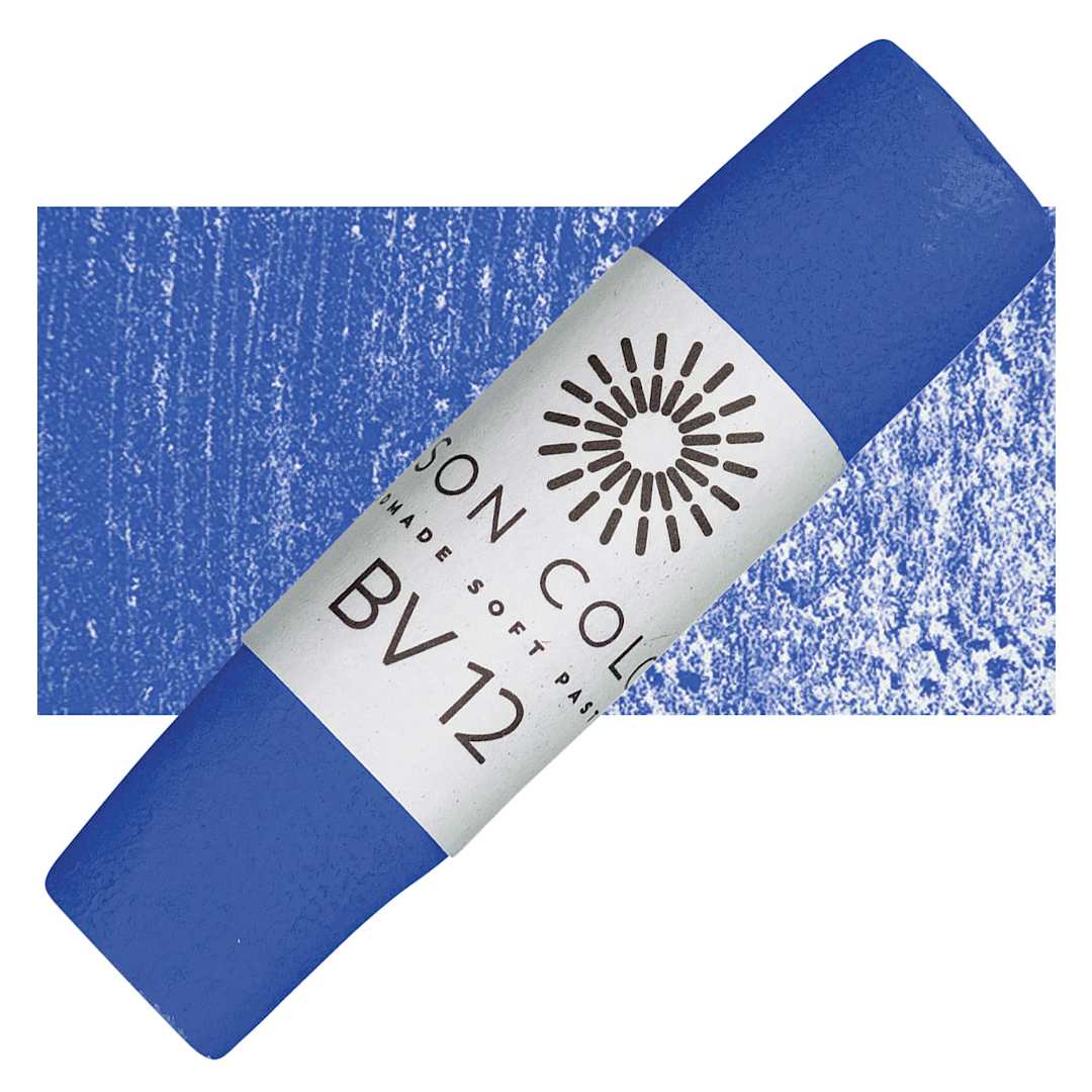 Open in modal - Unison Handmade Pastel - Blue Violet 12 pastel and swatch