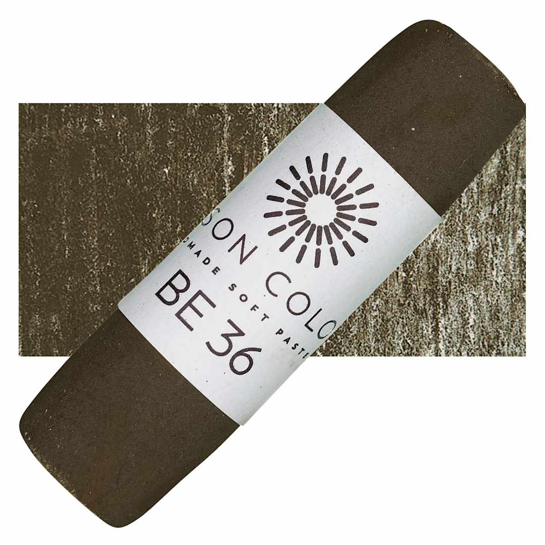 Open in modal - Unison Handmade Pastel - Brown Earth 36 pastel and swatch