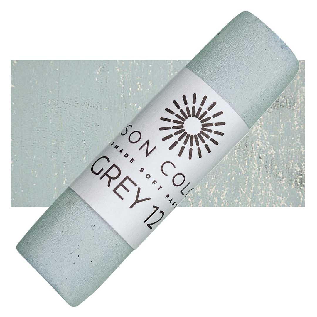 Open in modal - Unison Handmade Pastel - Gray 12 pastel and swatch