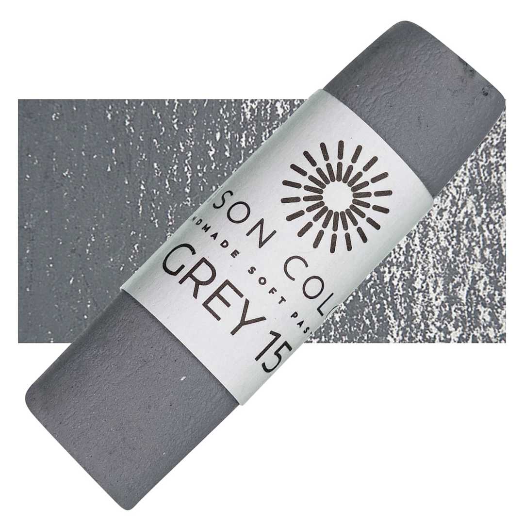 Open in modal - Unison Handmade Pastel - Gray 15 pastel and swatch