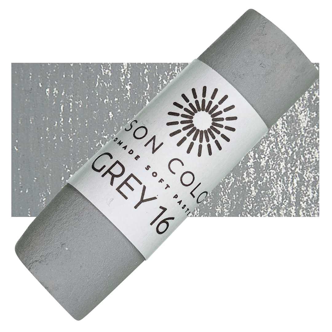 Open in modal - Unison Handmade Pastel - Gray 16 pastel and swatch