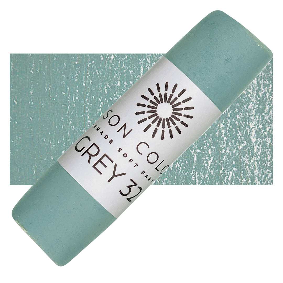 Open in modal - Unison Handmade Pastel - Gray 32 pastel and swatch