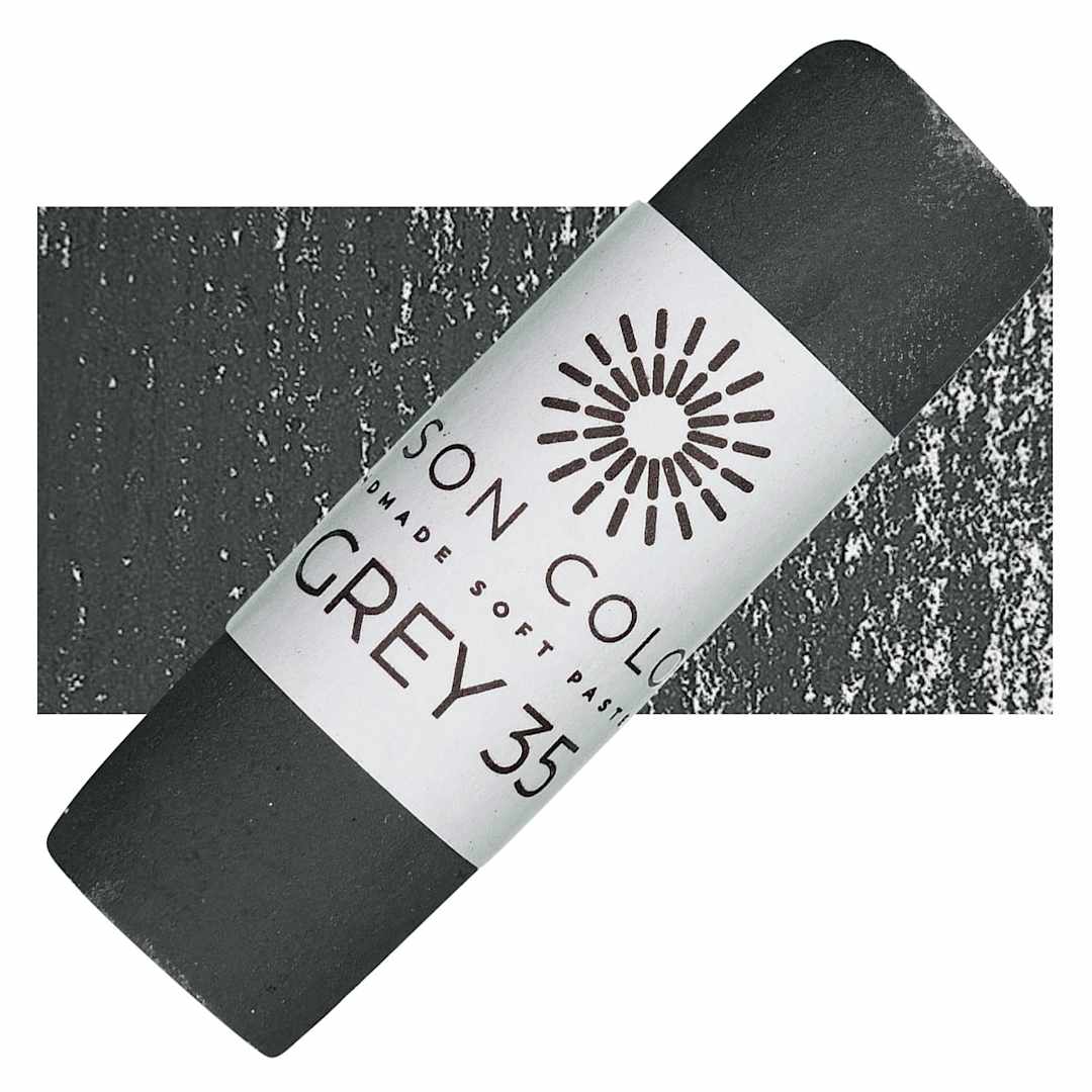 Open in modal - Unison Handmade Pastel - Gray 35 pastel and swatch