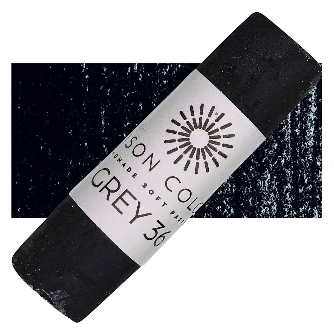 Open in modal - Unison Handmade Pastel - Gray 36 pastel and swatch