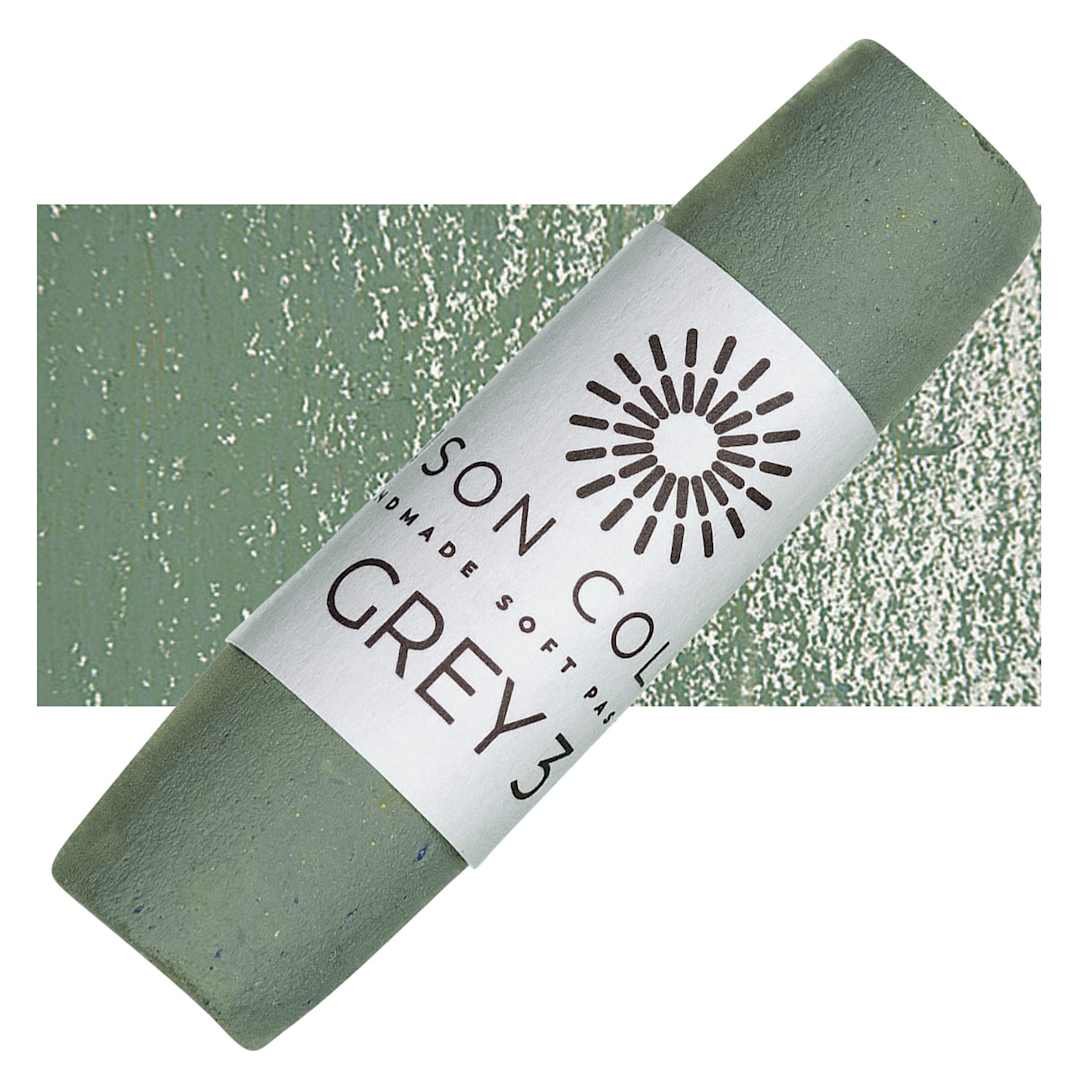 Open in modal - Unison Handmade Pastel - Gray 3 pastel and swatch