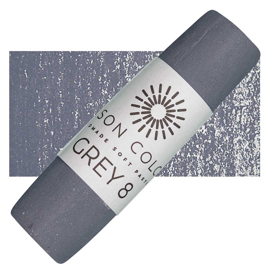 Open in modal - Unison Handmade Pastel - Gray 8 pastel and swatch