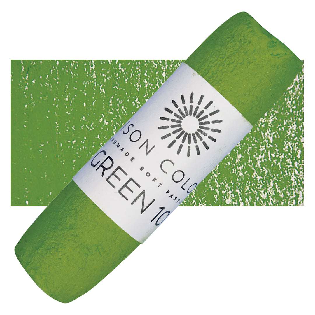 Open in modal - Unison Handmade Pastel - Green 10 pastel and swatch