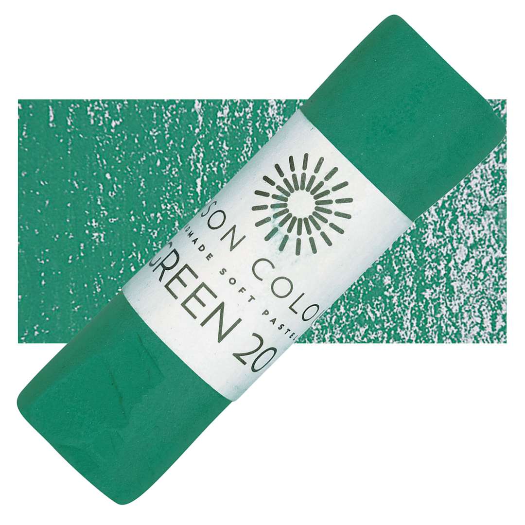 Open in modal - Unison Handmade Pastel - Green 20 pastel and swatch