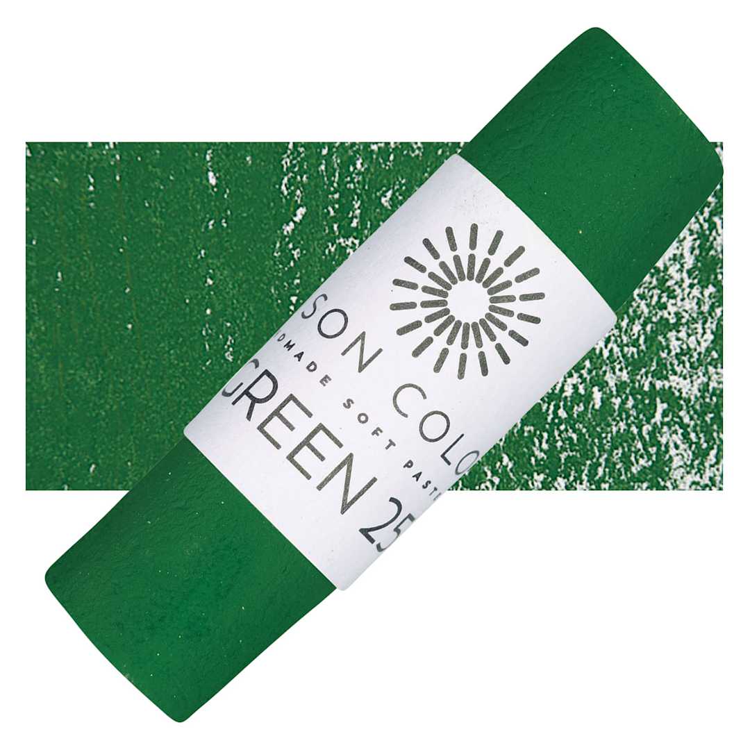 Open in modal - Unison Handmade Pastel - Green 25 pastel and swatch