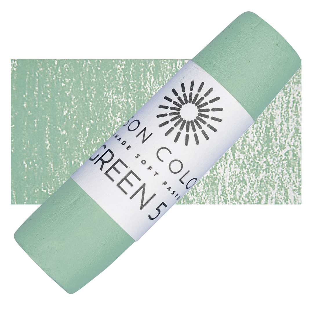 Open in modal - Unison Handmade Pastel - Green 5 pastel and swatch