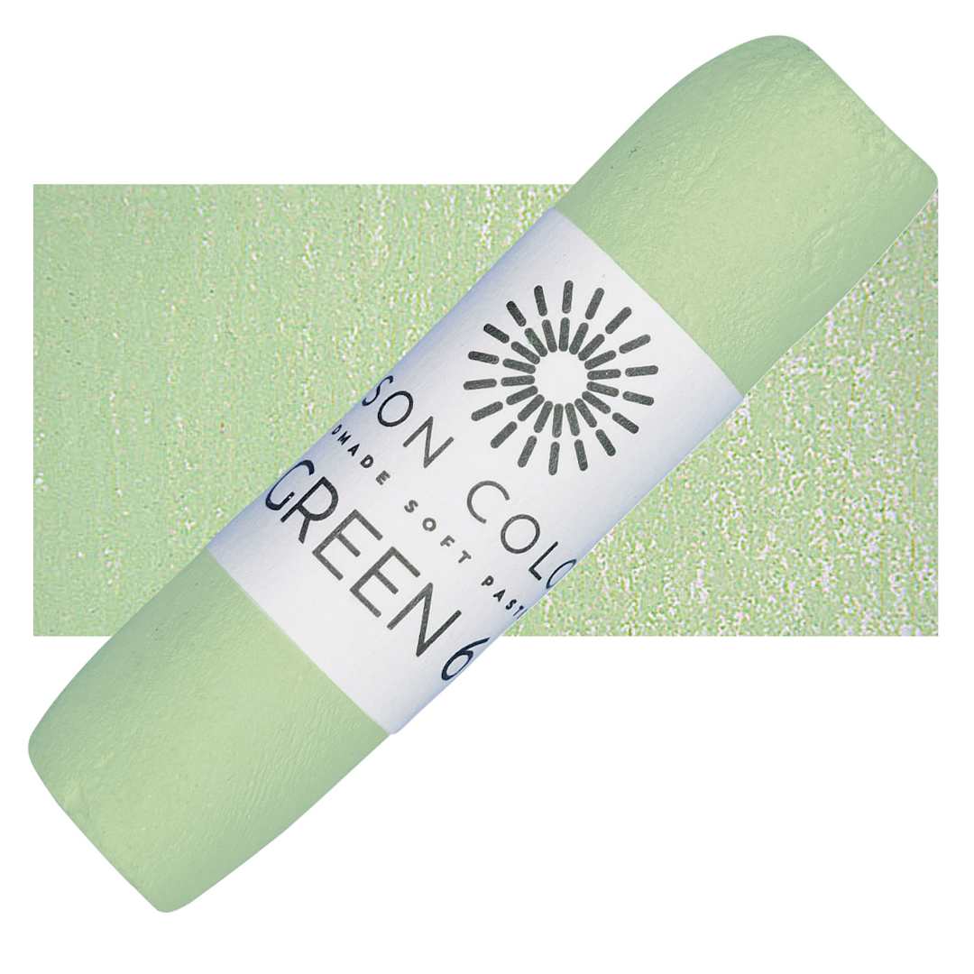 Open in modal - Unison Handmade Pastel - Green 6 pastel and swatch