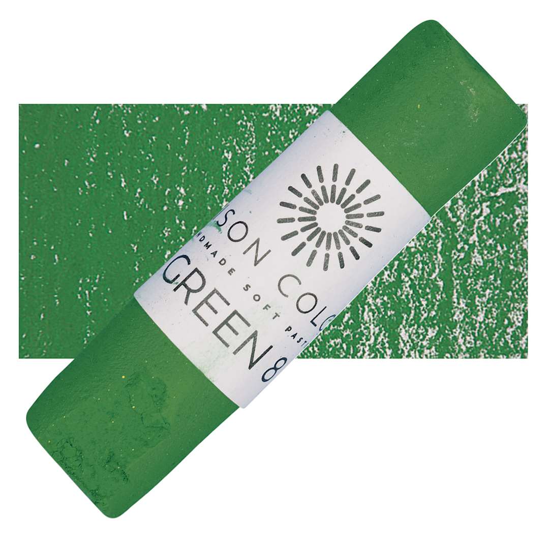 Open in modal - Unison Handmade Pastel - Green 8 pastel and swatch