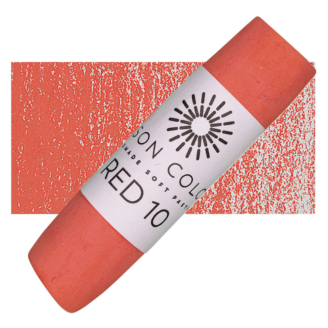 Open in modal - Unison Handmade Pastel - Red 10 pastel and swatch