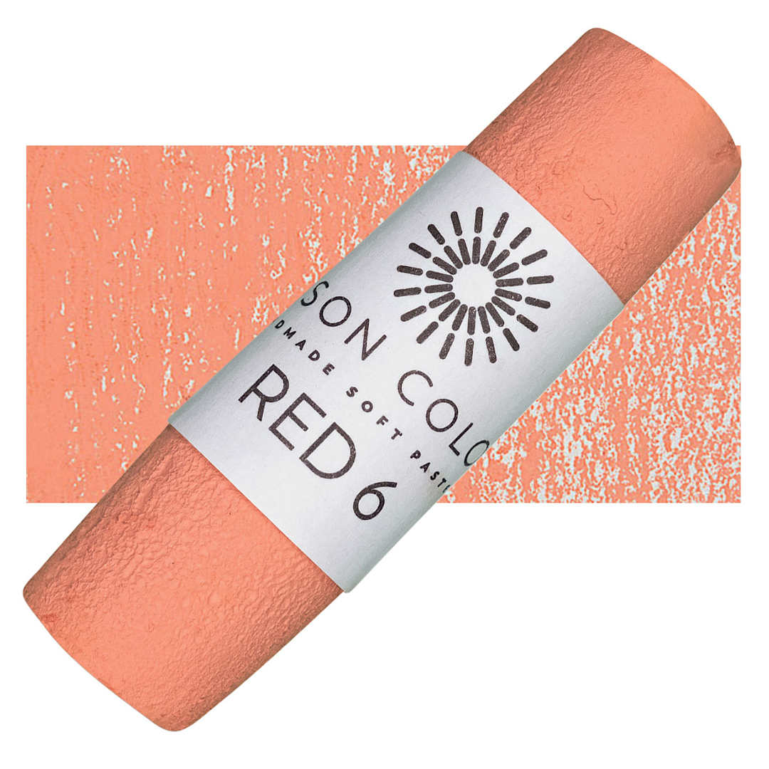 Open in modal - Unison Handmade Pastel - Red 6 pastel and swatch