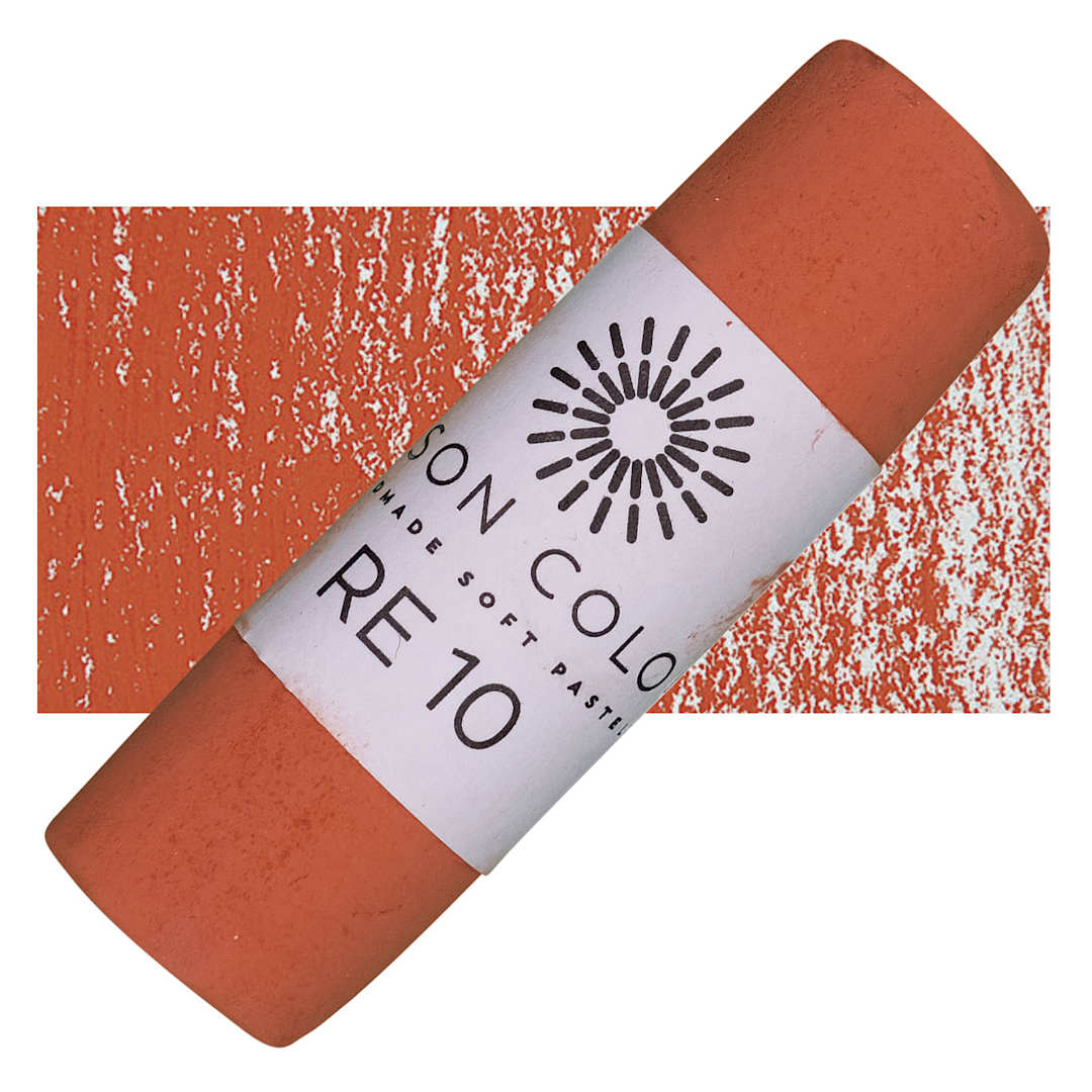 Open in modal - Unison Handmade Pastel - Red Earth 10 pastel and swatch