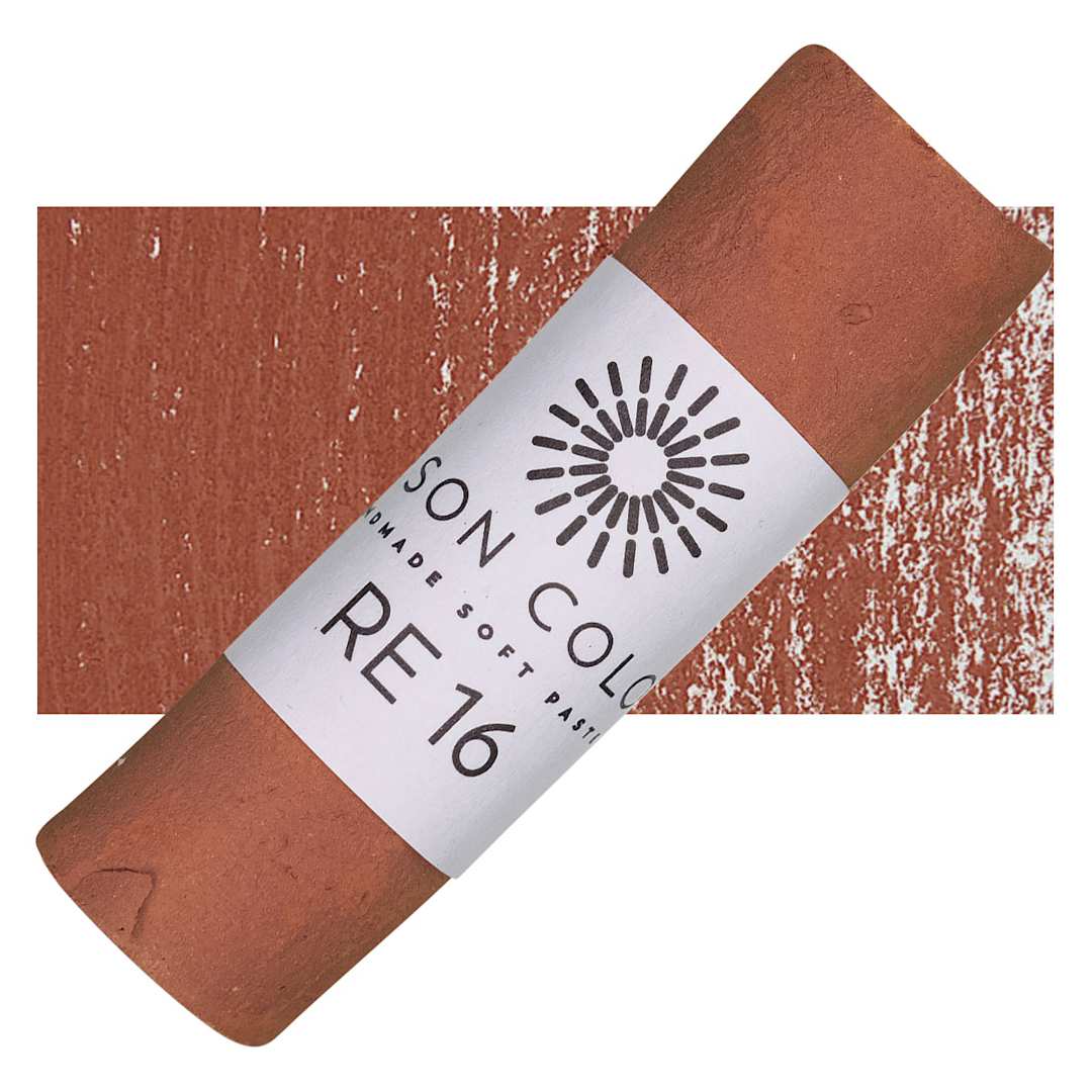 Open in modal - Unison Handmade Pastel - Red Earth 16 pastel and swatch