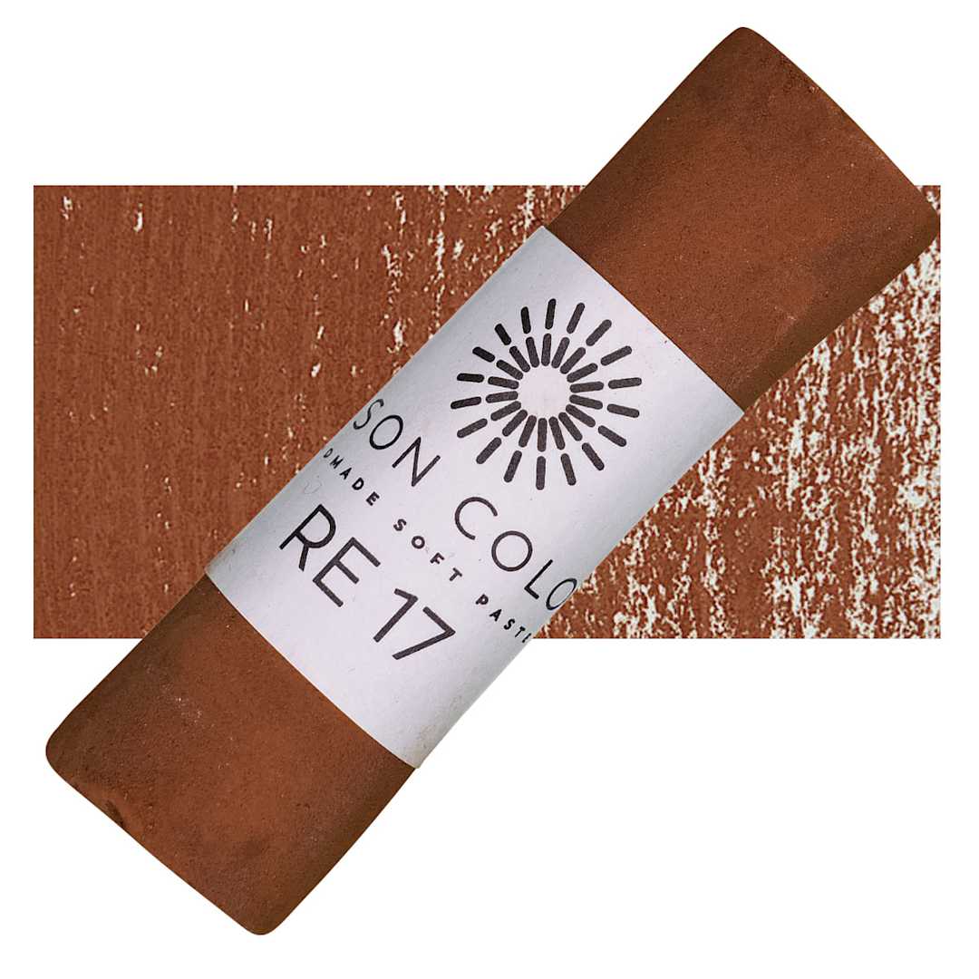 Open in modal - Unison Handmade Pastel - Red Earth 17 pastel and swatch