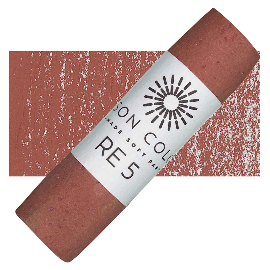 Open in modal - Unison Handmade Pastel - Red Earth 5 pastel and swatch