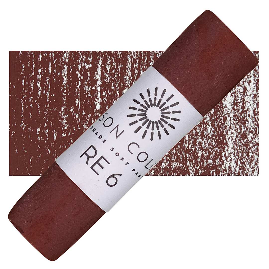 Open in modal - Unison Handmade Pastel - Red Earth 6 pastel and swatch