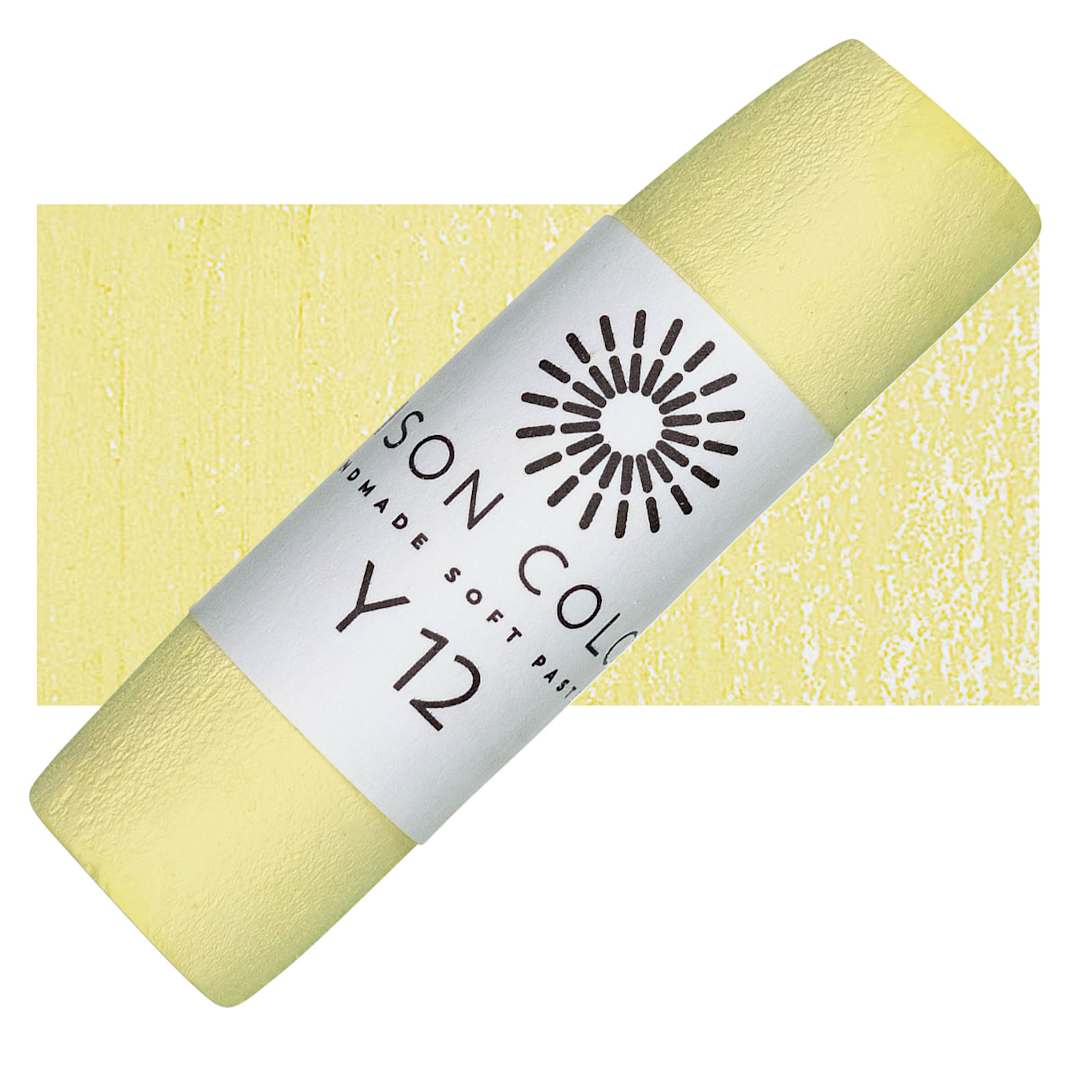 Open in modal - Unison Handmade Pastel - Yellow 12 pastel and swatch
