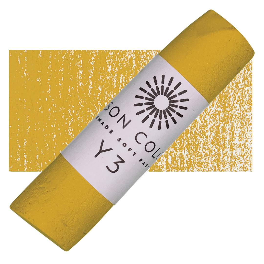 Open in modal - Unison Handmade Pastel - Yellow 3 pastel and swatch