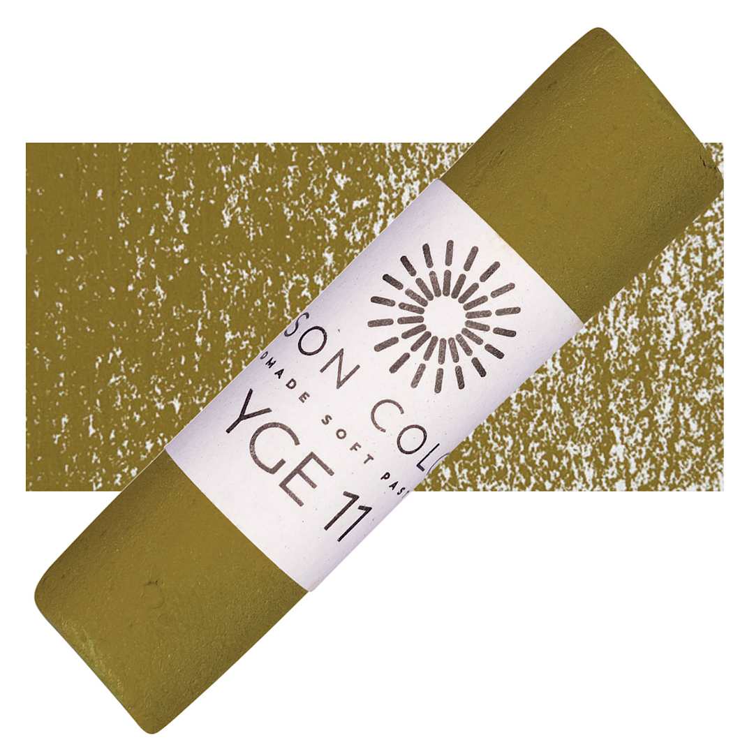 Open in modal - Unison Handmade Pastel - Yellow Green Earth 11 pastel and swatch