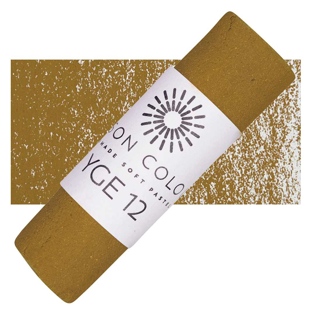 Open in modal - Unison Handmade Pastel - Yellow Green Earth 12 pastel and swatch