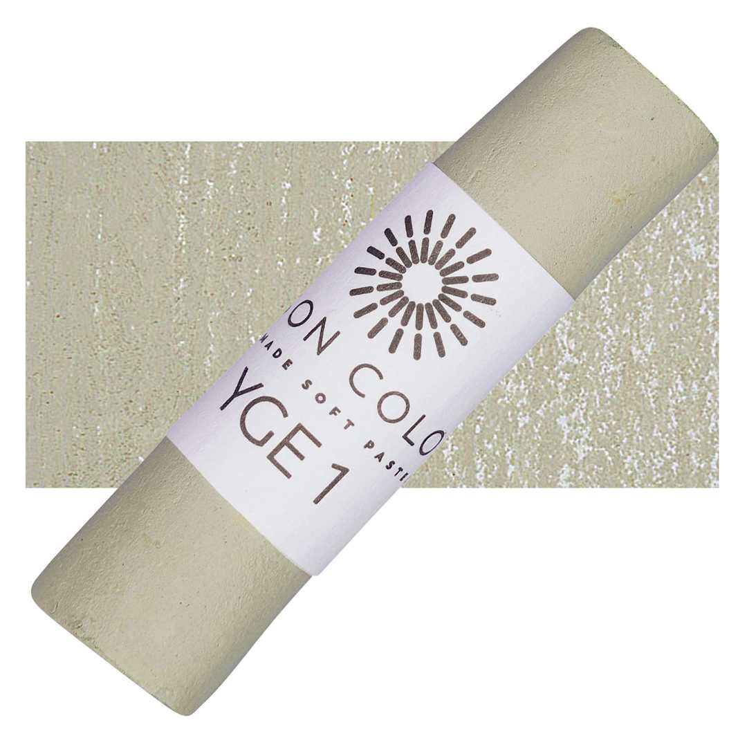 Open in modal - Unison Handmade Pastel - Yellow Green Earth 1 pastel and swatch