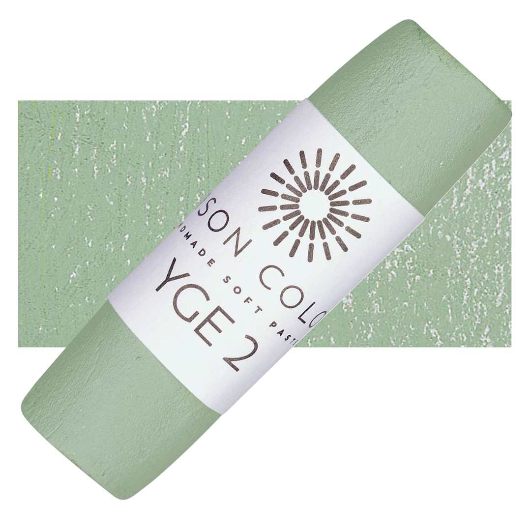 Open in modal - Unison Handmade Pastel - Yellow Green Earth 2 pastel and swatch