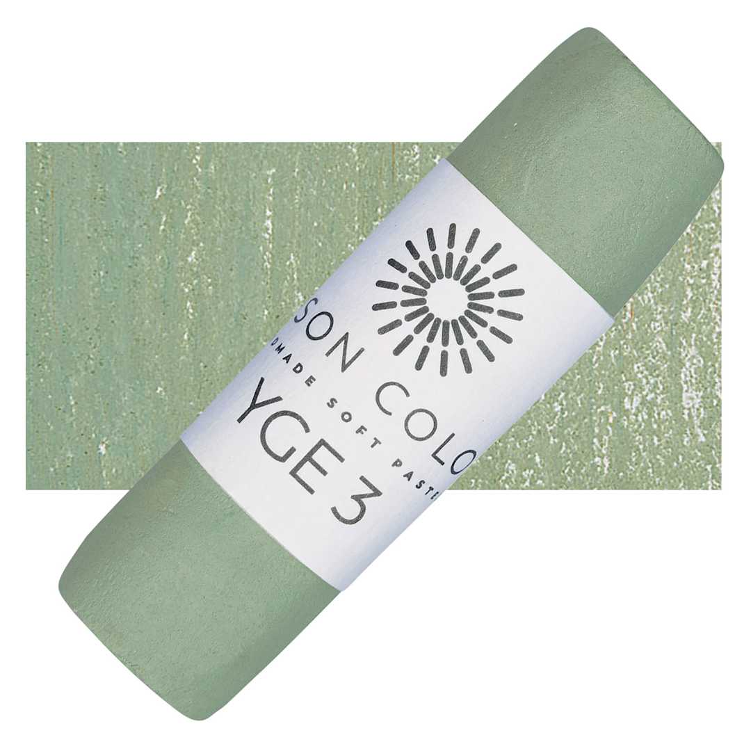 Open in modal - Unison Handmade Pastel - Yellow Green Earth 3 pastel and swatch