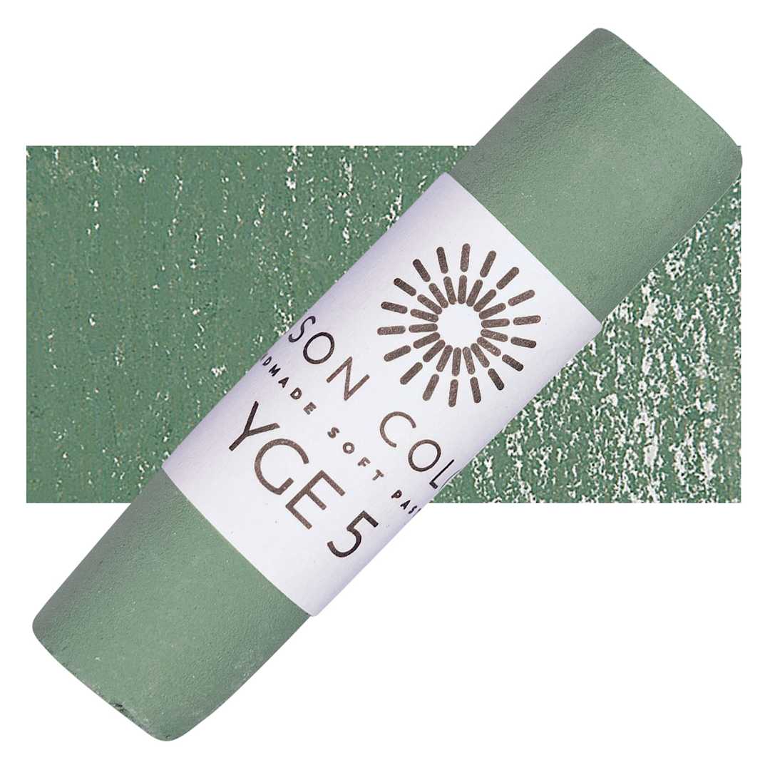 Open in modal - Unison Handmade Pastel - Yellow Green Earth 5 pastel and swatch