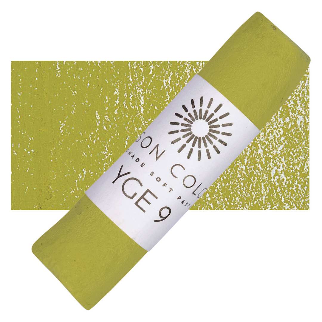 Open in modal - Unison Handmade Pastel - Yellow Green Earth 9 pastel and swatch