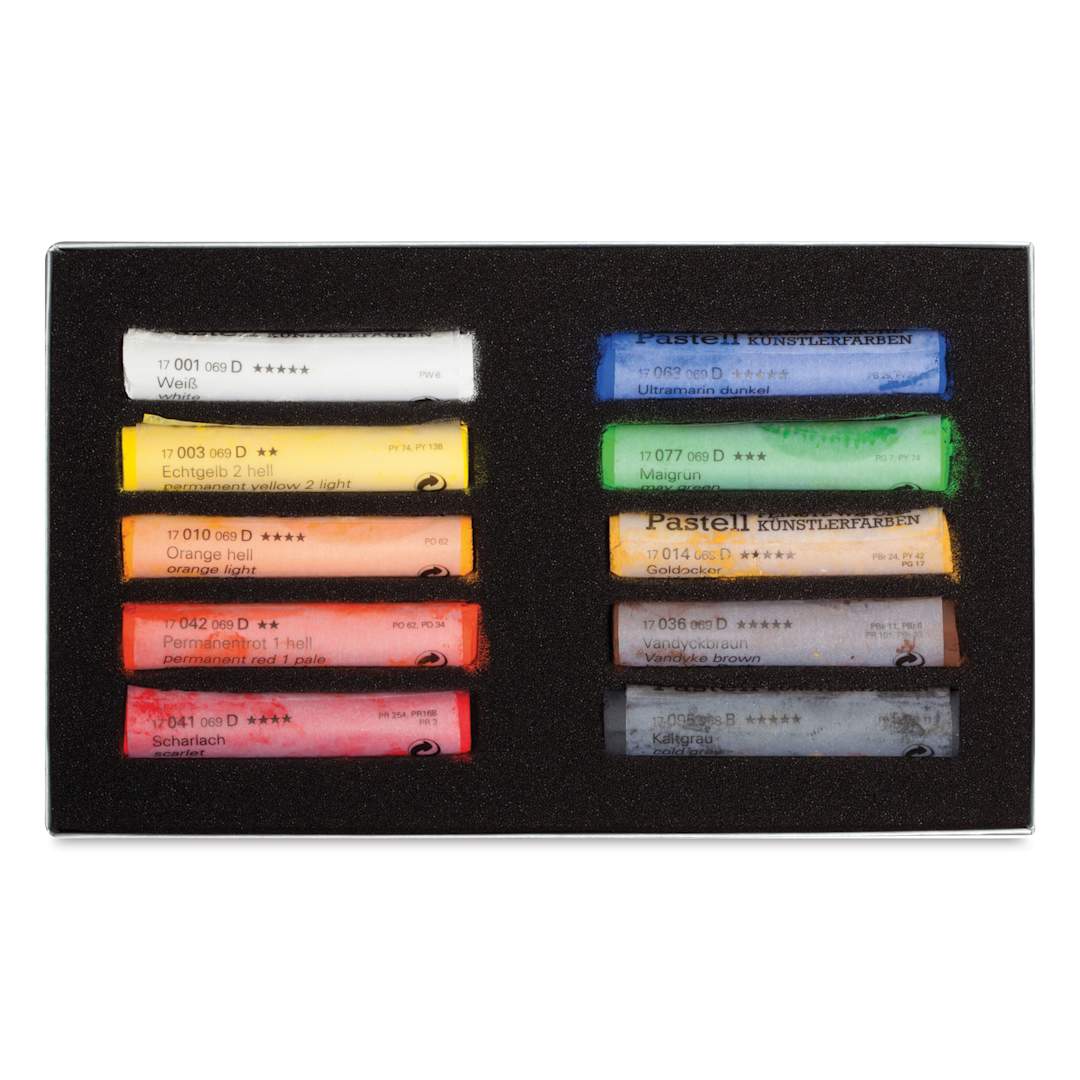 Open in modal - Schmincke Soft Pastels - Set of 10, Assorted Colors, Full Stick, contents