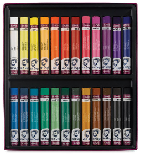 Open in modal - Van Gogh Oil Pastel Set - Assorted Colors, Set of 24 (set contents)
