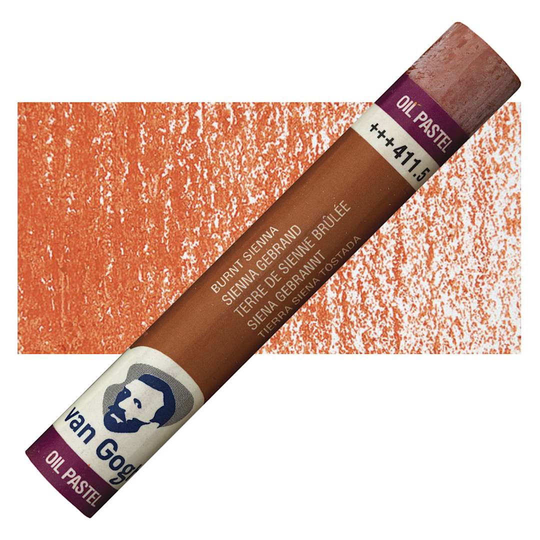 Open in modal - Van Gogh Oil Pastel - Burnt Sienna 411.5 oil pastel and swatch