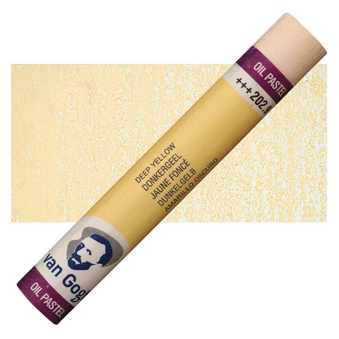 Open in modal - Van Gogh Oil Pastel - Deep Yellow 202.9 oil pastel and swatch