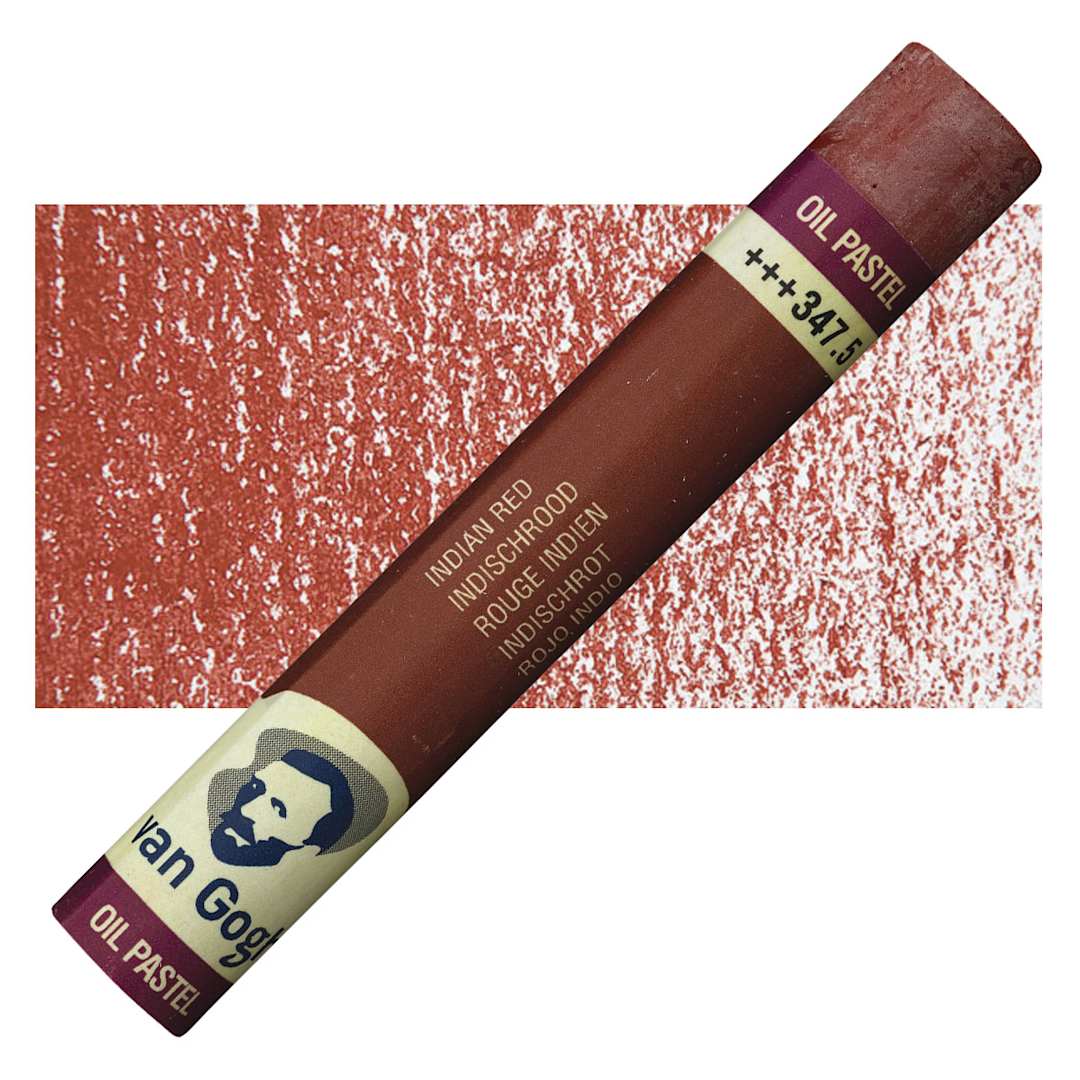 Open in modal - Van Gogh Oil Pastel - Indian Red 347.5 oil pastel and swatch
